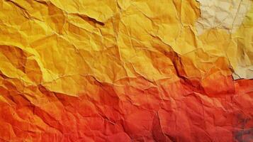 Crumpled autumn paper texture background photo