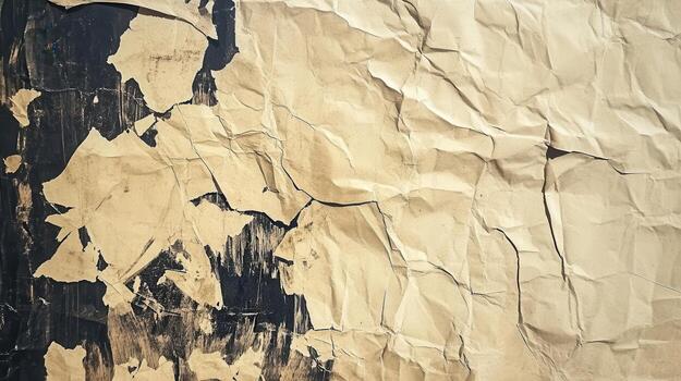 Crinkled paper texture, urban wall, grunge background, design element photo