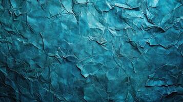 Crinkled teal paper texture background photo
