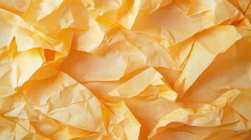 Crinkled Yellow Paper Texture Background photo