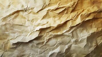 Crumpled aged paper texture background photo
