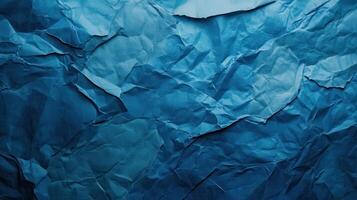Crumpled Blue Paper Texture Background photo