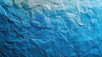Crumpled blue paper texture, gradient background, design element photo