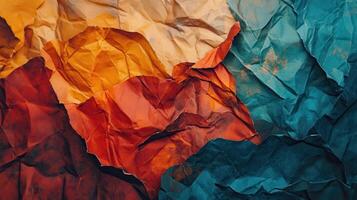 Crumpled Colorful Paper Texture Background Design photo