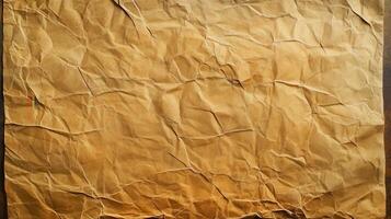 Crumpled paper on a wooden table photo