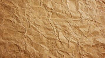 Crumpled brown paper texture background photo