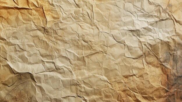 Crumpled paper background with a brown and tan color photo