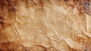 Crumpled, burnt paper texture background photo