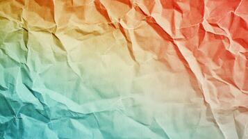 A colorful crumpled paper background with a rainbow photo