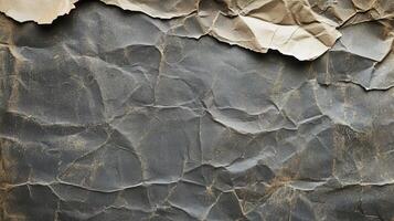 Crumpled paper background with torn edges photo
