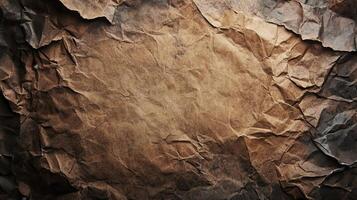 Crumpled paper background with a hole in it photo