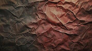 Crumpled Dark Red and Brown Paper Texture Background photo