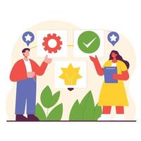 Collaborative Workflow and Idea Development Concept Illustration vector