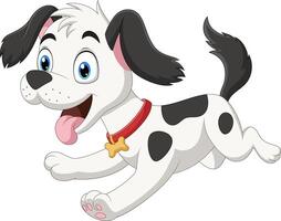 Cartoon a happy little puppy running vector