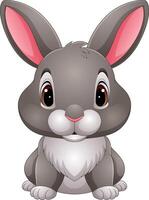 Illustration of cartoon funny gray rabbit vector