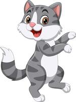 Cartoon a happy cat dancing vector