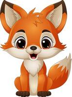 Illustration of cartoon cute baby fox vector