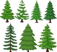 Illustration of collection of pine tree vector