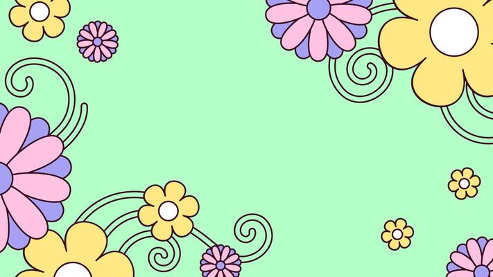 Background colorful flowers illustration