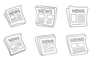 Article outline silhouette icon bundle vector
