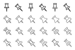 Push Pin line art Icons for Graphic Design vector