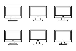Monitor icon set in silhouette style vector