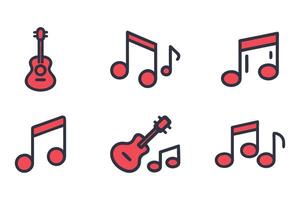 Sound system silhouette outline icon set vector