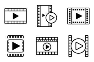 Play Icon Set with Clean Outline Design vector