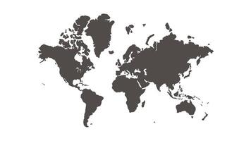 World map abstract empty silhouette in black color isolated. Minimalist background for banner poster card project about Earth international holiday. vector