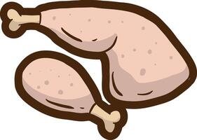 two chicken legs on a white background vector