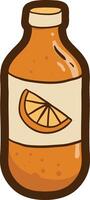 orange juice jar with slice of orange label vector