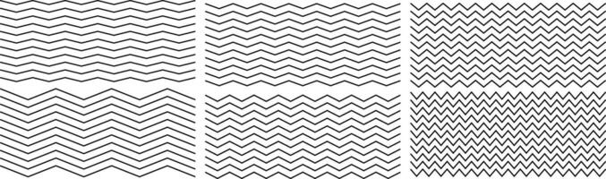 Set of zigzag lines, underline, pattern, ornament. vector