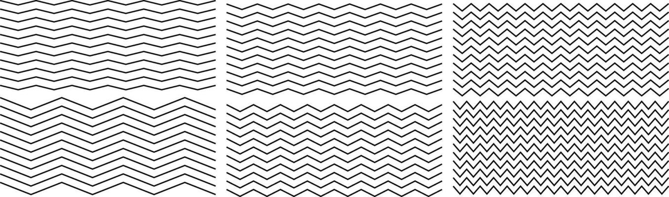Set of zigzag lines, underline, pattern, ornament.