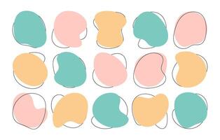 Color liquid blob shapes, pastel irregular organic random forms, fluid silhouette, simple smooth ink stain. Highlight for social media stories vector