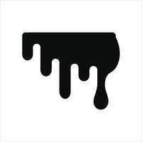 Black paint, melting and dripping, on a transparent background. vector