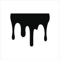 Black paint, melting and dripping, on a clear background. vector