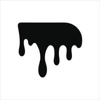 Black paint splashes set isolated on white background with fluid dripping effect vector
