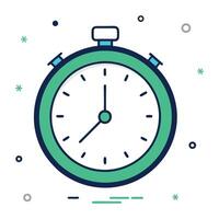 Modern Green Clock Icon with Simple vector