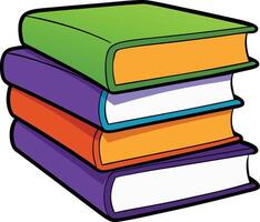 A Colorful Stack of Books icon vector