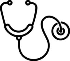 llustration of a Stethoscope in Modern Flat Style black vector