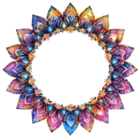 a colorful flower pattern in the shape of a circle transparent background png