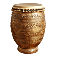 a golden drum on a transparent background png