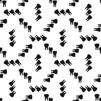 Repetitive tooth pattern design on a white background suitable for dental themes and artistic projects. Pattern 15 vector