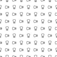 Repeated pattern of simple tooth illustrations on a white background suitable for medical or educational purposes vector