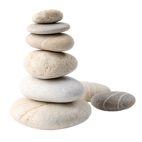 Gray stones stacked vertically with extra pebbles scattered, symbolizing balance amidst imperfection png