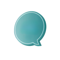 A clean, turquoise speech bubble with a white outline, representing communication, dialogue, or conversation png