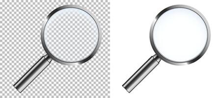 Research magnifying glass set. Exploration scaling and exploring tool vector