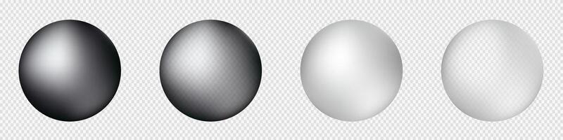 Black and white 3d sphere. Transparent black and white sphere. vector