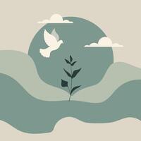 Calm Serene Dove Artwork image background vector