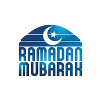 islamic greetings ramadan mubarak card design with moon vector